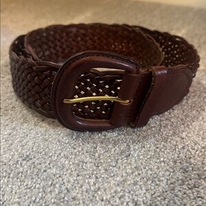 Express Small Braided Leather Brown Belt